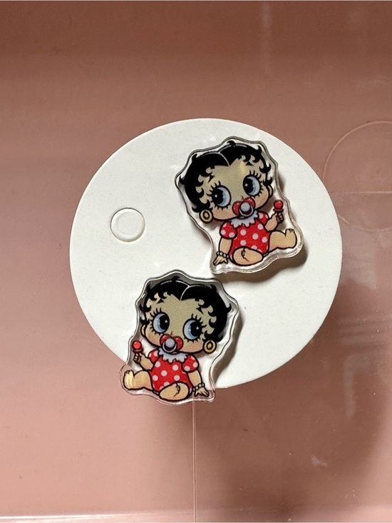 Betty Boop Jewelry - Betty Boop Red Polka Dot Baby Stud Earrings